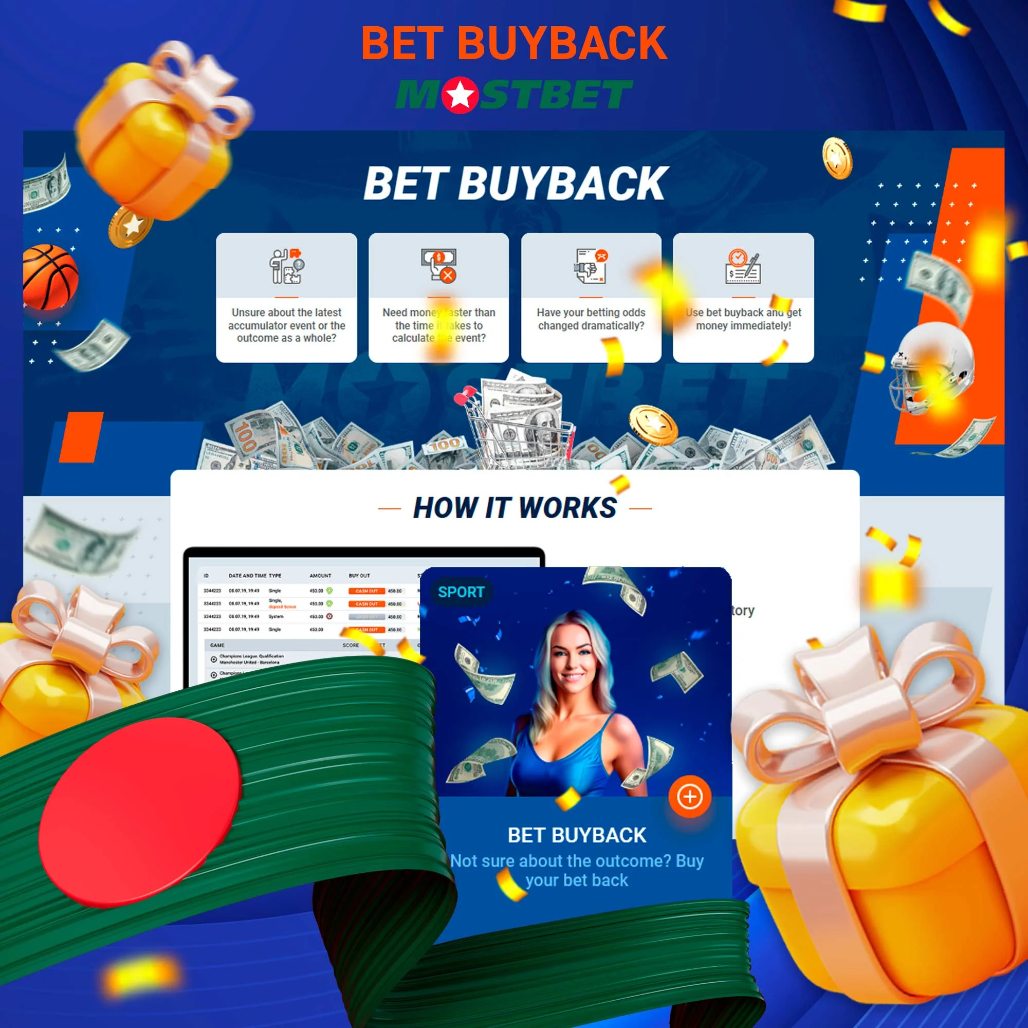 How does the Bet Buyback bonus at Mostbet work?