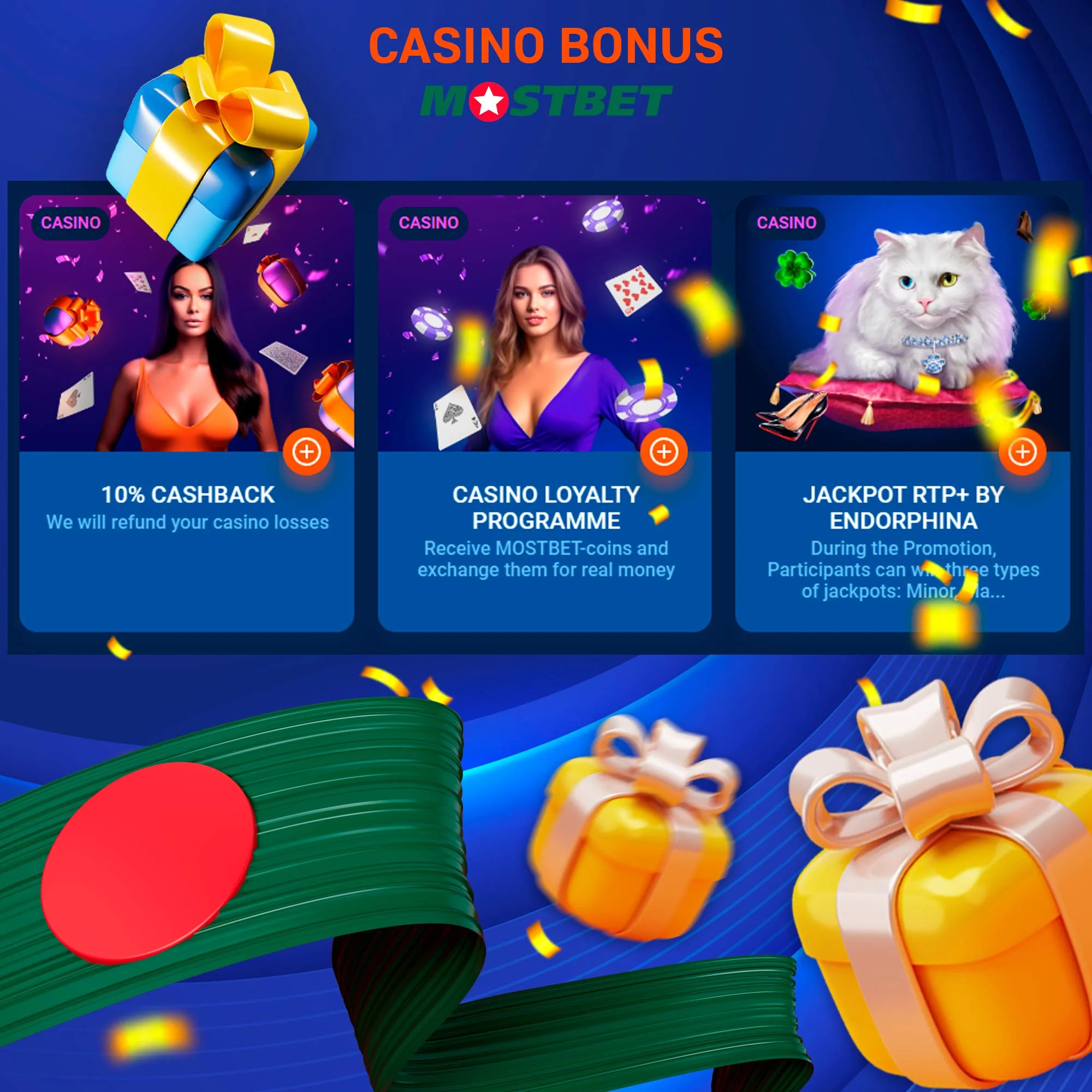 What casino bonuses does Mostbet offer?