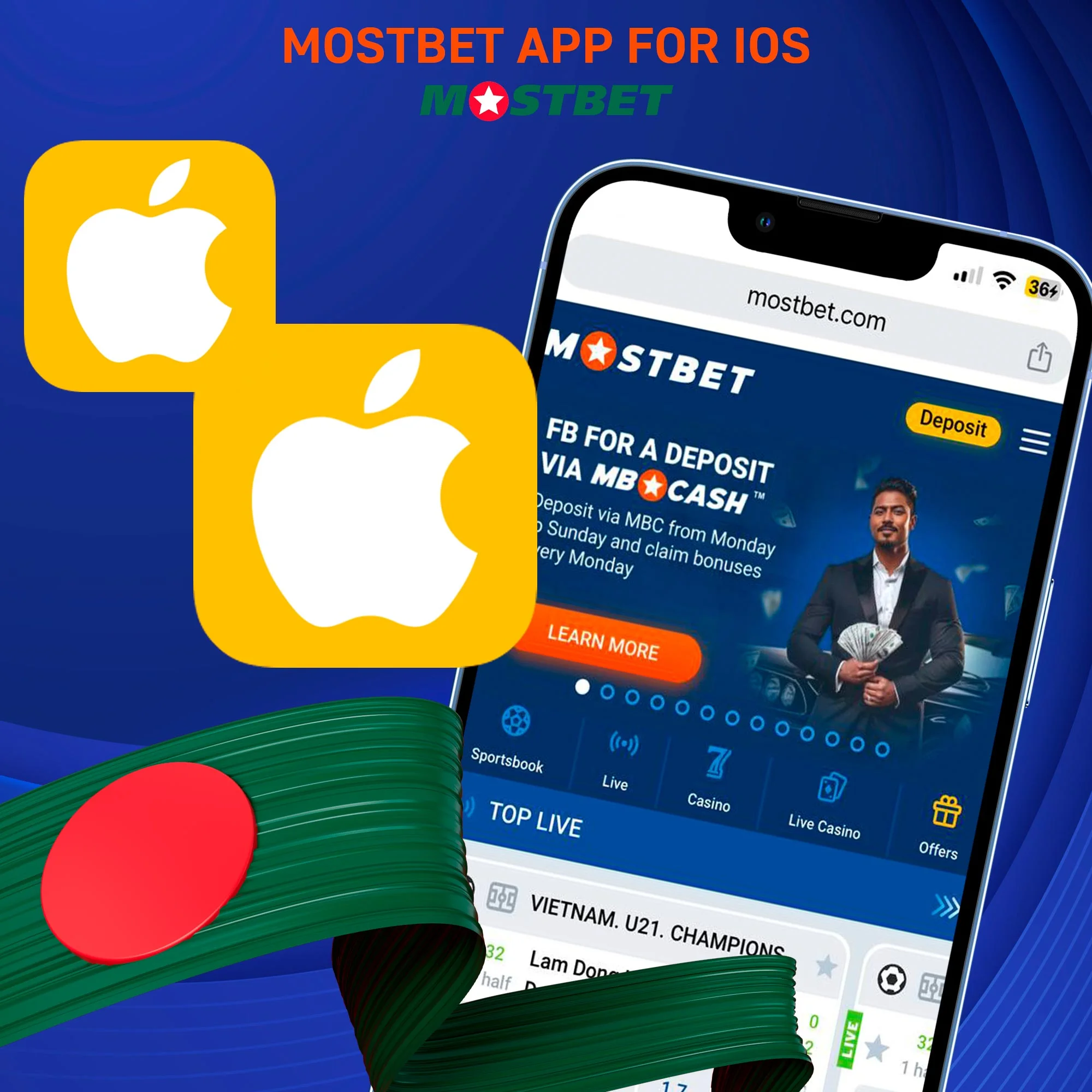 Instructions for installing the Mostbet mobile app on iOS