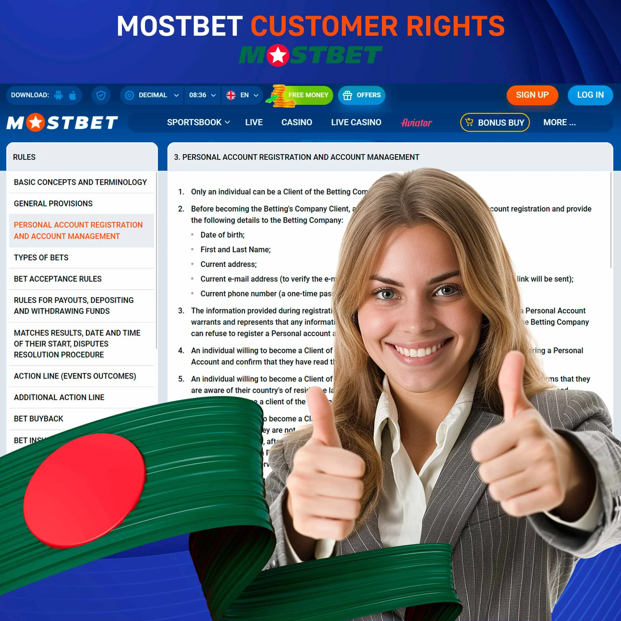 What rights are available to Mostbet customers?