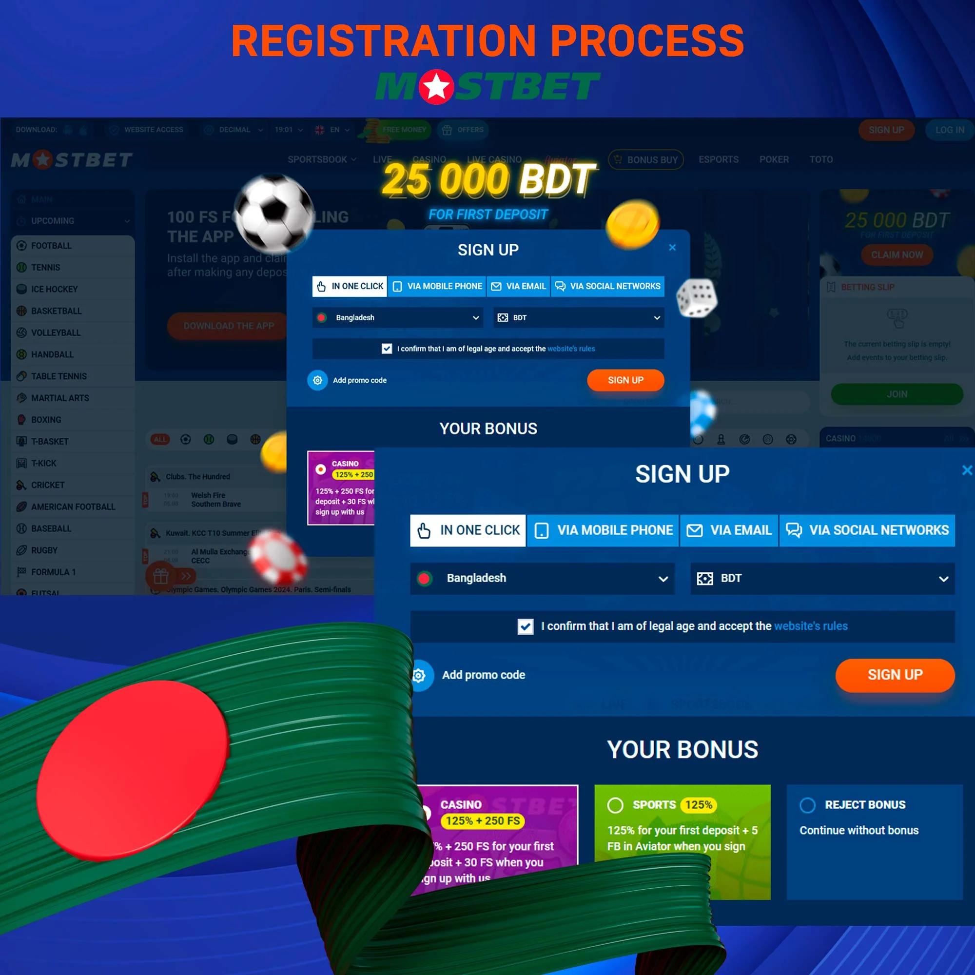 Overview on registration on the Mostbet platform