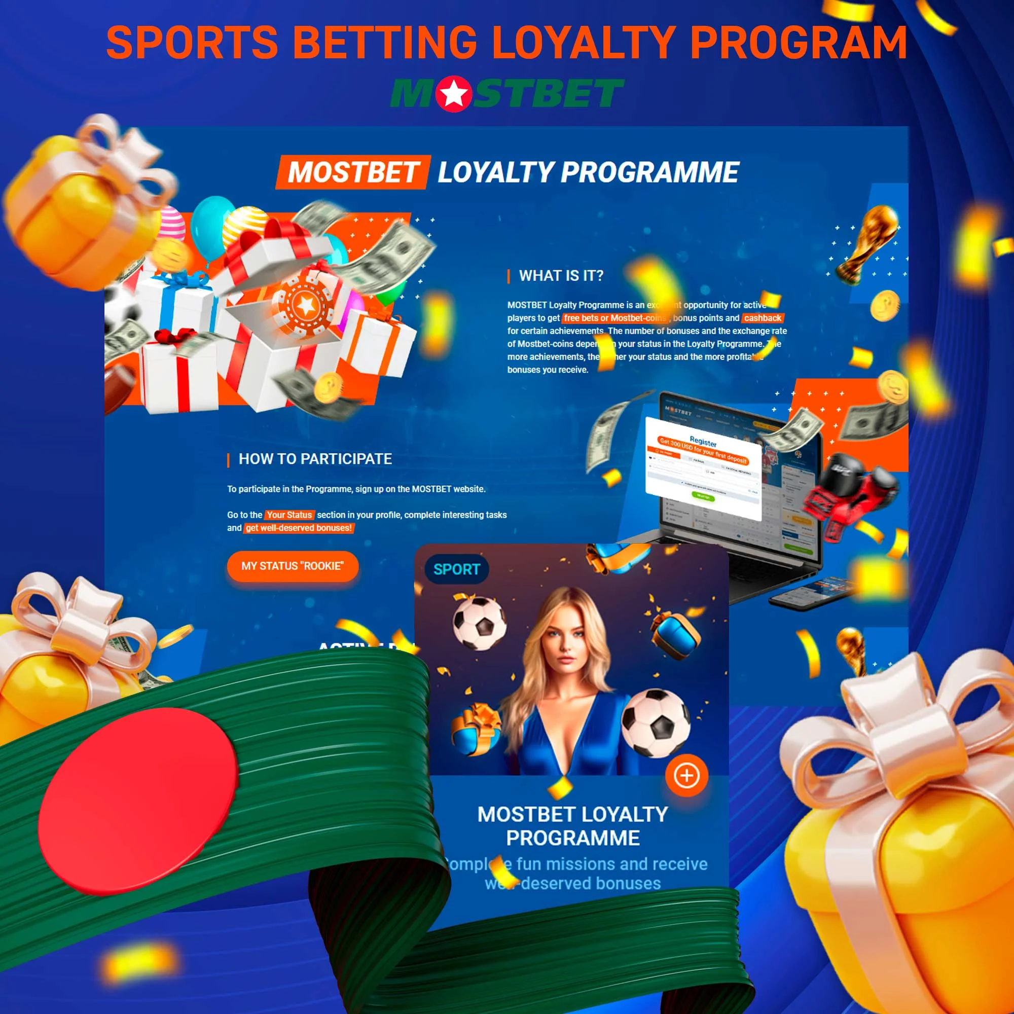 How does Mostbet's loyal sports bonus program work?