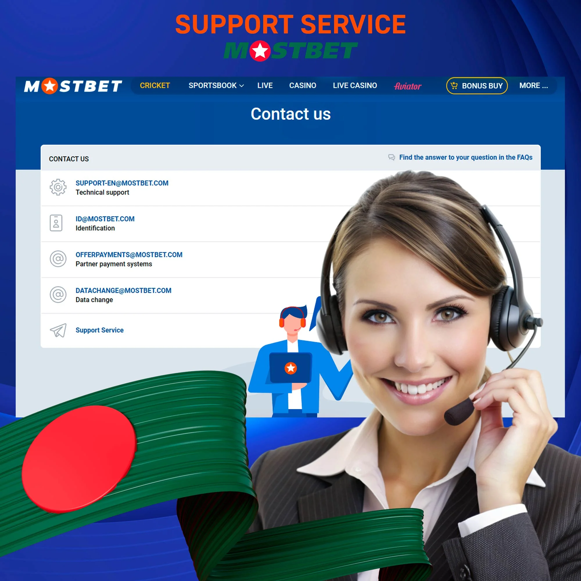 How does customer support work at Mostbet?